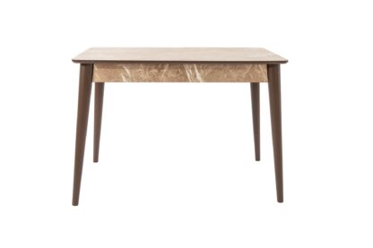 Set masa T110, crem, 110x70x75cm cu 4 scaune C669, maro deschis, 44x45x95 cm - imagine 9