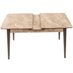 Masa extensibila T520, MDF, crem , 124-152x79x75 cm - imagine 4