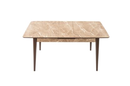 Set masa extensibila T520, crem, 124-152x79x75 cm cu 4 scaune C520, crem - imagine 10