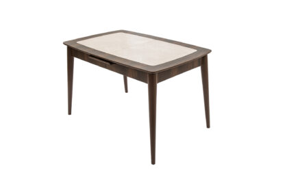 Set masa extensibila T650, crem, 156x80x75 cm cu 6 scaune C650, 50x50x85 cm, crem - imagine 14