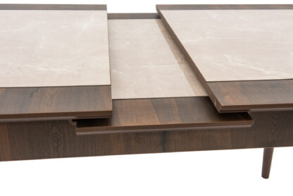 Set masa extensibila T650, crem, 156x80x75 cm cu 6 scaune C650, 50x50x85 cm, crem - imagine 13