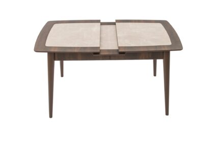 Set masa extensibila T650, crem, 156x80x75 cm cu 6 scaune C650, 50x50x85 cm, crem - imagine 16
