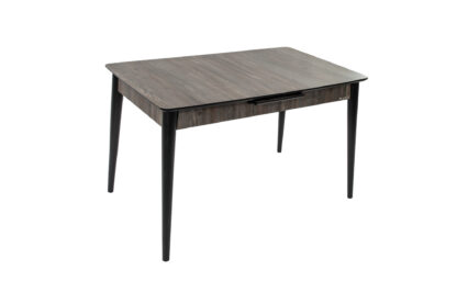 Set masa extensibila T520, neagra, 124-152x79x75 cm cu 4 scaune C520, negre - imagine 18