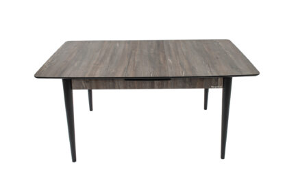 Set masa extensibila T520, neagra, 124-152x79x75 cm cu 4 scaune C520, negre - imagine 16