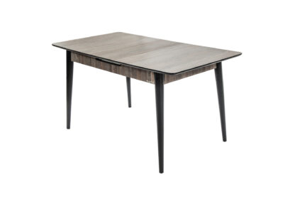 Set masa extensibila T520, neagra, 124-152x79x75 cm cu 4 scaune C520, negre - imagine 14