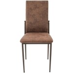 Set masa T110, MDF, crem, 110x70x75cm cu 4 scaune C669, maro inchis, 44x45x95 cm - imagine 11