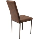 Set masa T110, MDF, crem, 110x70x75cm cu 4 scaune C669, maro inchis, 44x45x95 cm - imagine 14