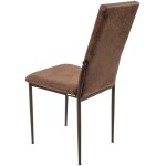 Set masa T110, MDF, crem, 110x70x75cm cu 4 scaune C669, maro inchis, 44x45x95 cm - imagine 13