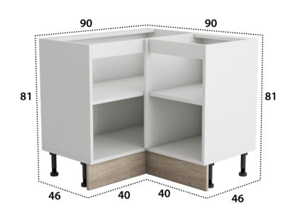 Coltar Alfa, alb sonoma, PAL, 90x81x46 cm - imagine 5