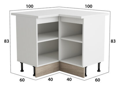 Coltar Alfa, alb sonoma, blat alb, PAL, 100x83x60 cm - imagine 5
