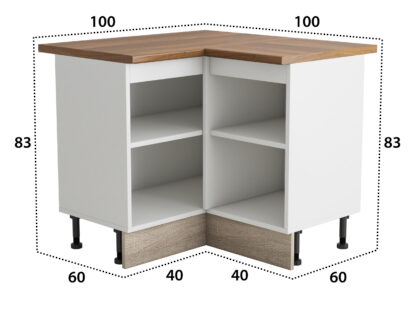 Coltar Alfa, alb sonoma, blat termic nuc, PAL, 100x83x60 cm - imagine 5