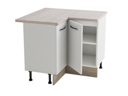 Coltar Alfa, alb sonoma, blat travertin, PAL, 100x83x60 cm - imagine 3