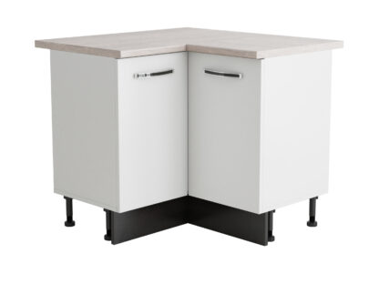 Coltar Alfa, alb wenge, blat travertin, PAL, 100x83x60 cm
