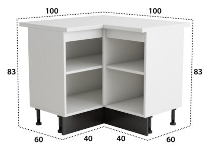 Coltar Alfa, alb wenge, blat alb, PAL, 100x83x60 cm - imagine 5