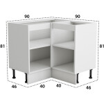 Coltar Alfa, wenge alb, PAL, 90x81x46 cm - imagine 5