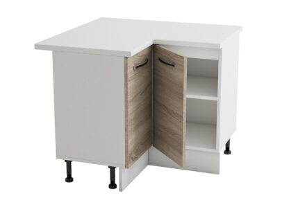 Coltar Alfa, sonoma alb, blat alb, PAL, 100x83x60 cm - imagine 3
