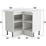 Coltar Alfa, sonoma alb, blat alb, PAL, 100x83x60 cm - imagine 5