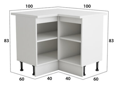 Coltar Alfa, sonoma alb, blat alb, PAL, 100x83x60 cm - imagine 5