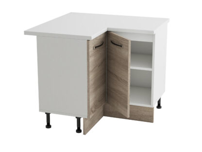 Coltar Alfa, sonoma, blat alb, PAL, 100x83x60 cm - imagine 3