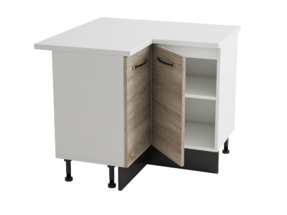 Coltar Alfa, sonoma wenge, blat alb, PAL, 100x83x60 cm - imagine 3