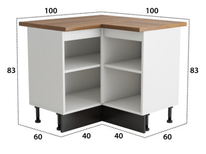 Coltar Alfa, sonoma wenge, blat termic nuc, PAL, 100x83x60 cm - imagine 5