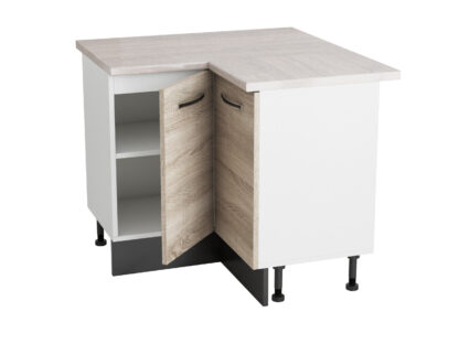 Coltar Alfa, sonoma wenge, blat travertin, PAL, 100x83x60 cm - imagine 4