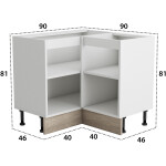 Coltar Alfa, wenge sonoma, PAL, 90x81x46 cm - imagine 4