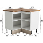 Coltar Alfa, wenge sonoma, blat termic nuc, PAL, 100x83x60 cm - imagine 5