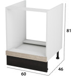 Corp cuptor, Alfa, sonoma wenge, 60x81x46 cm - imagine 4