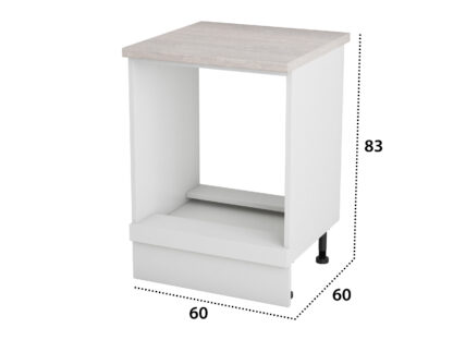 Corp cuptor, Alfa, alb, blat travertin, 83x60x60 cm - imagine 4