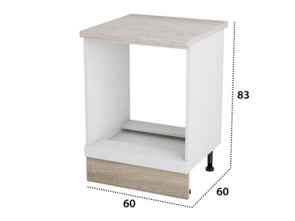 Corp cuptor, Alfa, alb sonoma, blat travertin, 83x60x60 cm - imagine 4