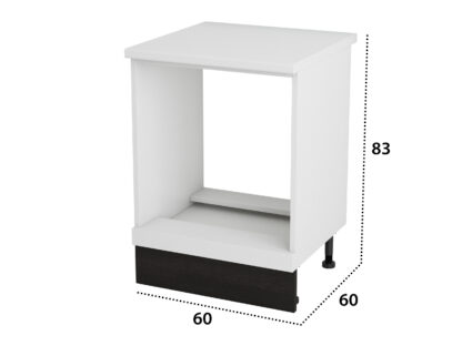 Corp cuptor, Alfa, alb wenge, blat alb, 83x60x60 cm - imagine 4