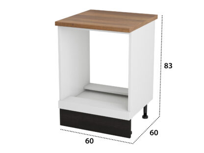 Corp cuptor, Alfa, alb wenge, blat termic nuc, 83x60x60 cm - imagine 4