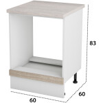 Corp cuptor, Alfa, sonoma alb, blat travertin, 83x60x60 cm - imagine 4