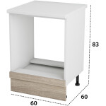 Corp cuptor, Alfa, sonoma, blat alb, 83x60x60 cm - imagine 4