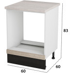 Corp cuptor, Alfa, sonoma wenge, blat travertin, 83x60x60 cm - imagine 4