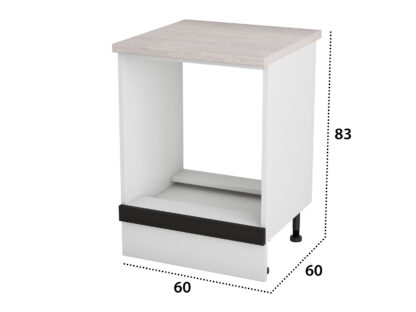Corp cuptor, Alfa, wenge alb, blat travertin, 83x60x60 cm - imagine 4