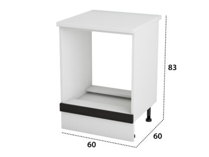 Corp cuptor, Alfa, wenge alb, blat alb, 83x60x60 cm - imagine 4