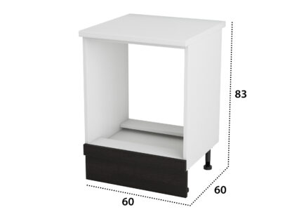 Corp cuptor, Alfa, wenge, blat alb, 83x60x60 cm - imagine 4