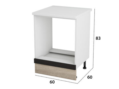 Corp cuptor, Alfa, wenge sonoma, blat alb, 83x60x60 cm - imagine 4