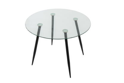 Set masa MB-83, sticla securizata, 100x76 cm, cu 4 scaune S-175 Albastru, 58x98x48 cm - imagine 7