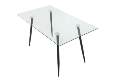 Set masa MB-84, sticla securizata, 140x76x80 cm, cu 4 scaune S-175 Albastru, 58x98x48 cm - imagine 6