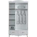Dressing Nergis 3D alb cu oglinda, 120 x 220 cm - imagine 2