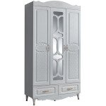 Dressing Nergis 3D alb cu oglinda, 120 x 220 cm