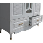 Dressing Nergis 3D alb cu oglinda, 120 x 220 cm - imagine 3