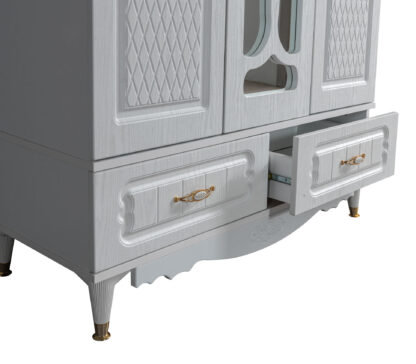 Dressing Nergis 3D alb cu oglinda, 120 x 220 cm - imagine 3