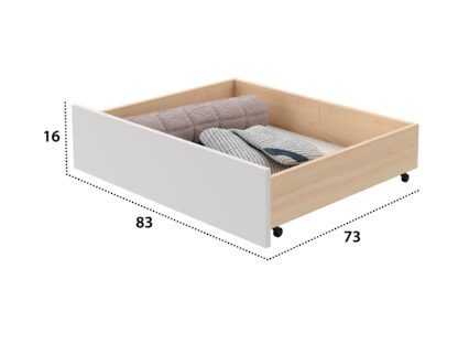 Pat Sofia, Alb, 90x200 cm cu 2 sertare, MDF + Lemn - imagine 4
