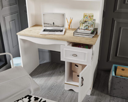 Birou Alessa, Alb Sonoma, MDF - imagine 2