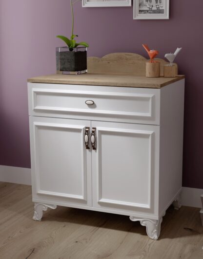 Comoda Alessa, 75x84x40 cm, Alb Sonoma, MDF