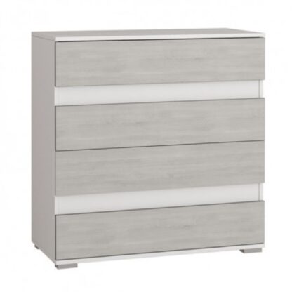 Comoda Valentin, gri/alb, 4 sertare, 90x43x90 cm